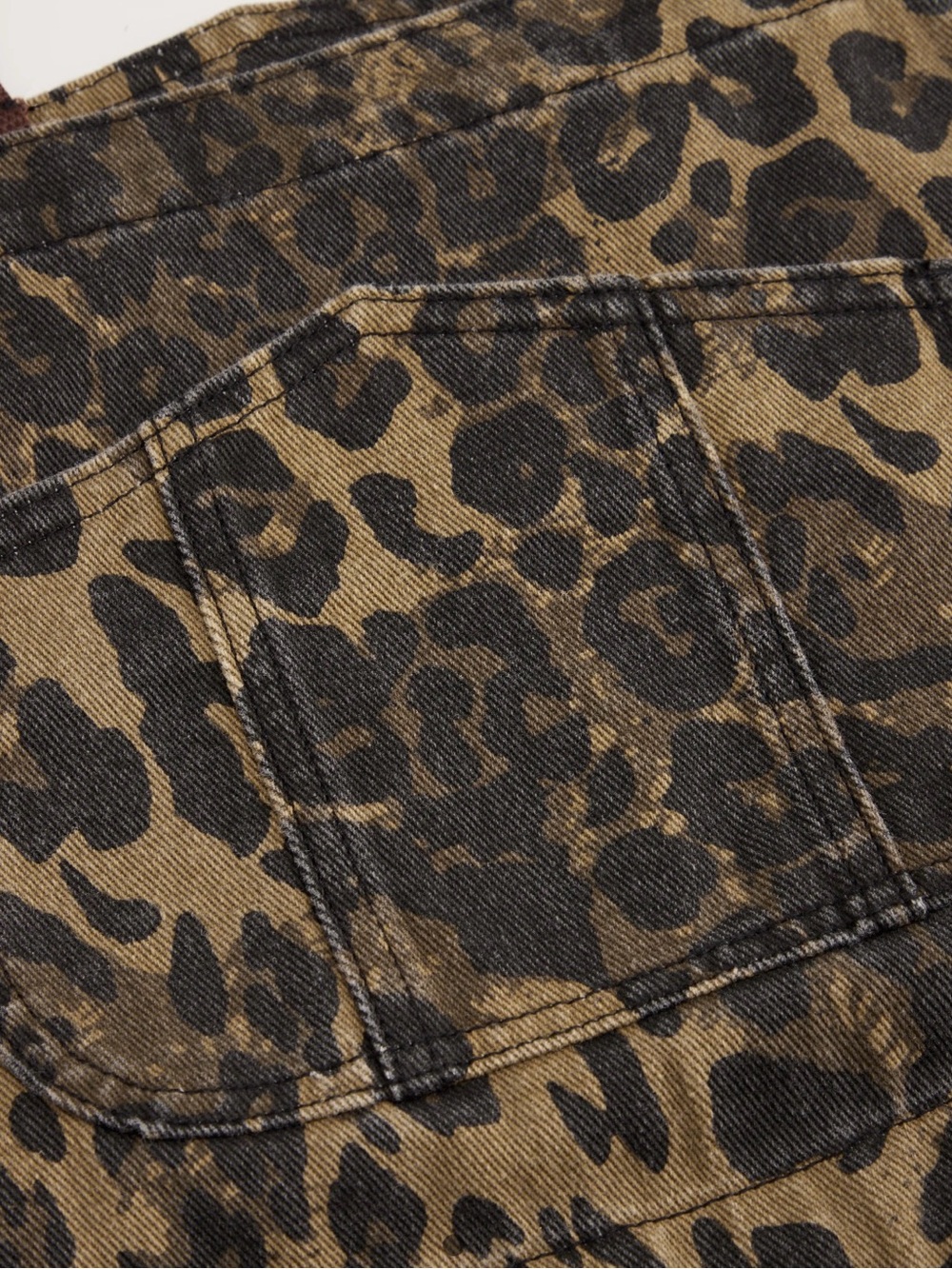 Cider Leopard-Print Wide Leg Overalls in Brown and Black - Picture 3 of 4